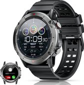 Heren Smartwatch - Sport Horloge, Bluetooth Bellen, Stappenteller, Fitness Tracker - 1.39 inch 360x360 pixels - Hartslagmonitor - iOS Android - Zwart