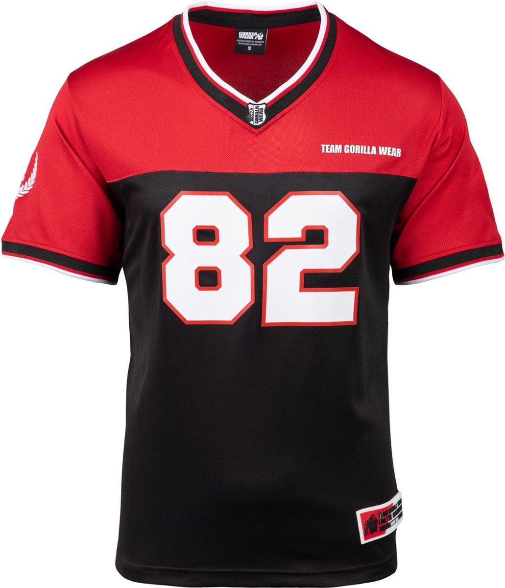 Gorilla Wear Trenton Football Jersey - Zwart/Rood - L