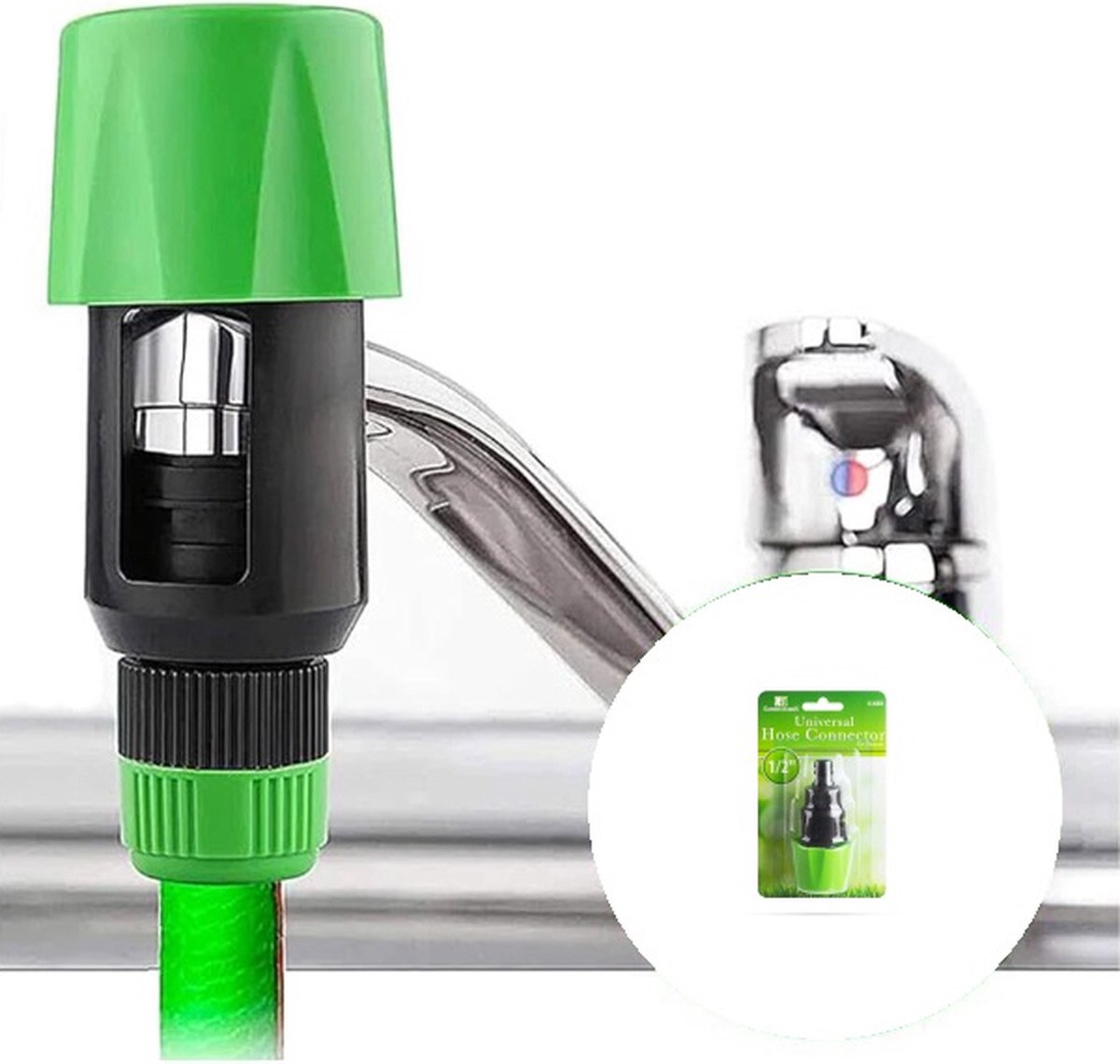 Garden of Eden - Kraan Koppeling Tuinslang - Universele Waterdief - Past op de meeste kranen - Tuinslangkoppeling waterdief voor platte kranen