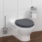 Wc-bril SPIRIT met softclosemechanisme van hout, toiletbril met wc-deksel, houten kern toiletdeksel met motief (maximale belasting van de wc-bril 150 kg), antraciet