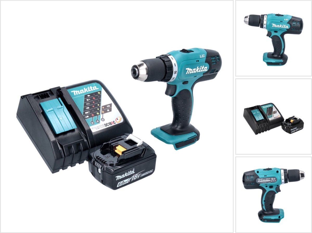 Makita DDF 453 RG1 accuboormachine 18 V 42 Nm + 1x oplaadbare accu 6.0 Ah + lader