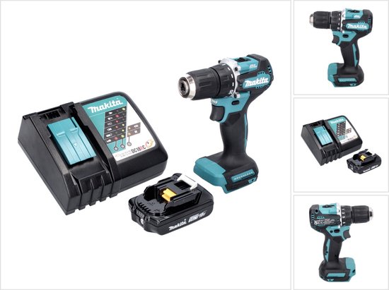 Makita DDF 487 RA1 accuboormachine 18 V 40 Nm borstelloos + 1x oplaadbare accu 2.0 Ah + lader