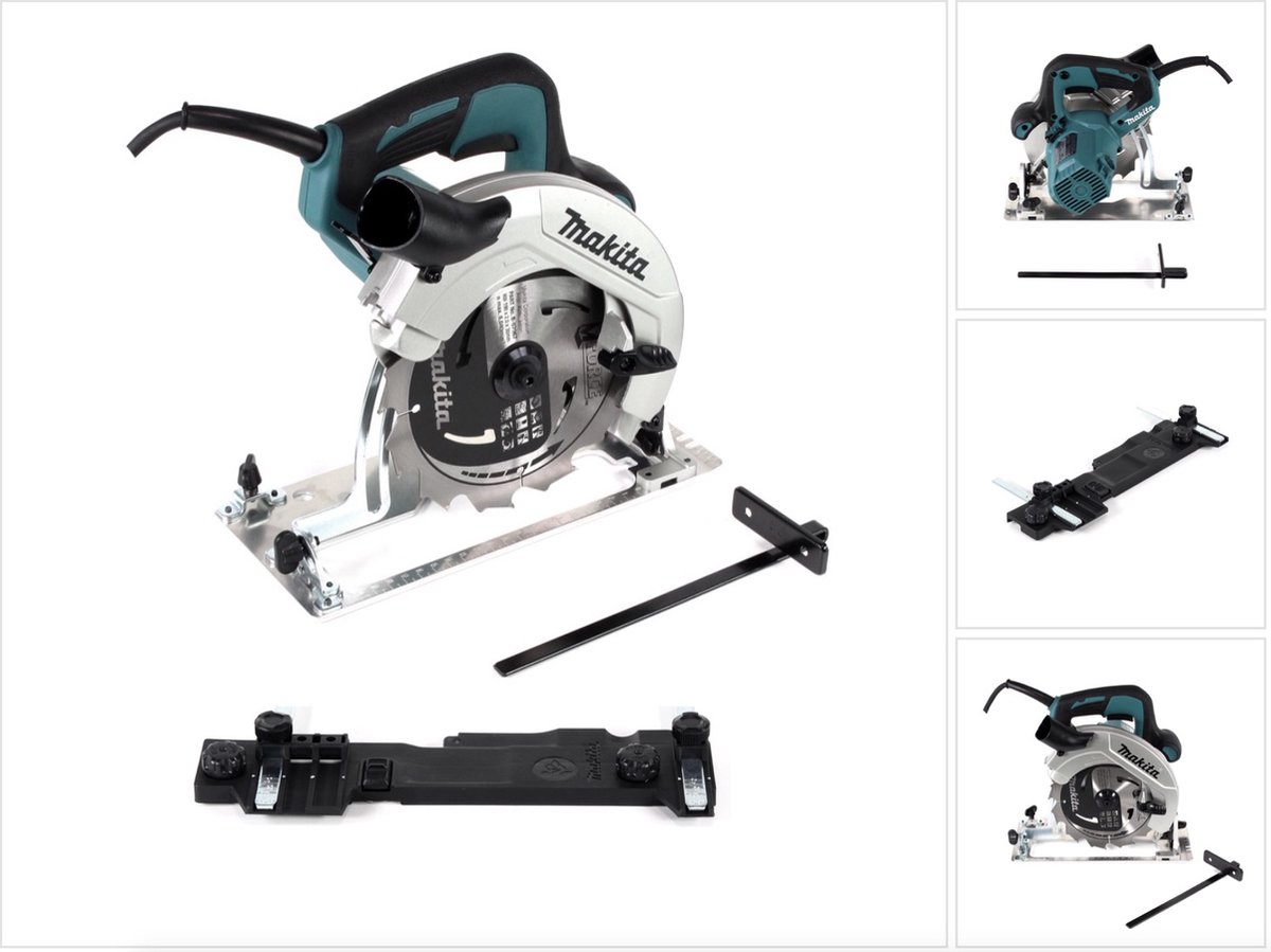 Makita HS 7611 Handcirkelzaag 1600W 190 mm + hardmetalen zaagblad + adapter voor geleiderail C