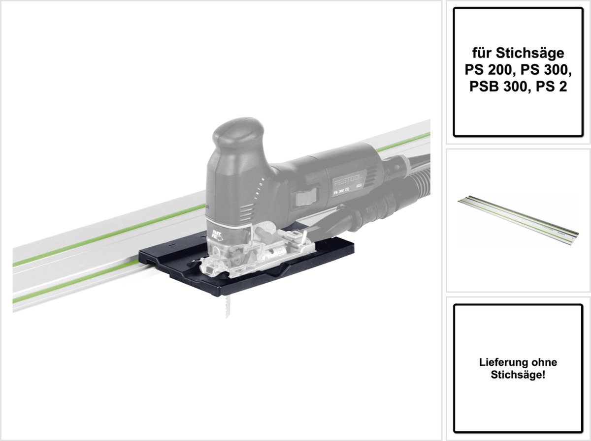 Festool FS-PS/PSB 300 geleideaanslag ( 490031 ) + geleiderail 1400 mm ( 491498 ) voor decoupeerzaag PS 200, PS 300, PSB 300, PS 2