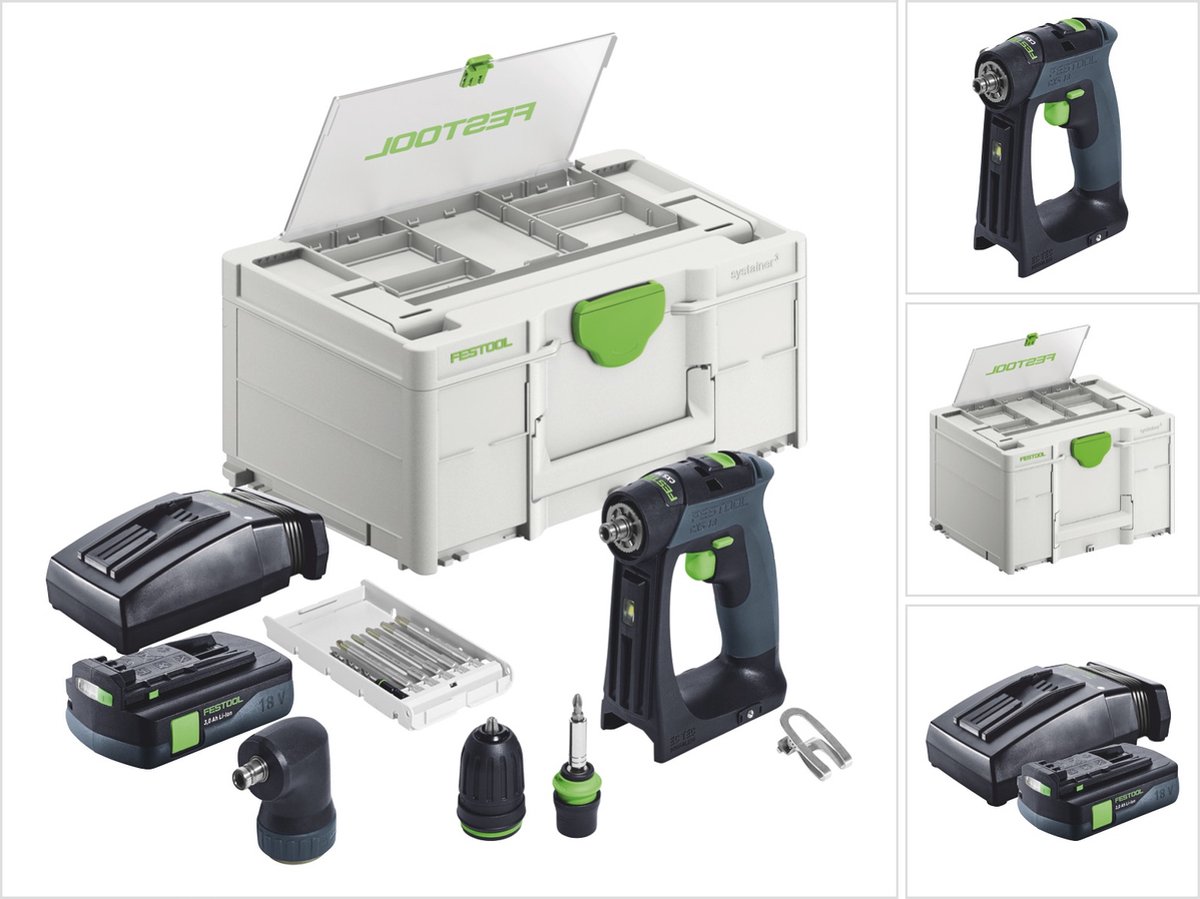 Festool CXS 18-Basic-set accuboormachine 18 V 40 Nm borstelloos + 1x accu 3,0 Ah + oplader + Systainer