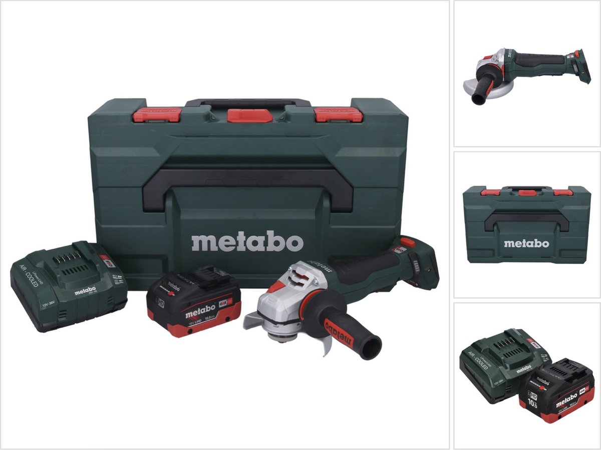 Metabo WPBA 18 LTX BL 15-125 Quick DS accu haakse slijper 18 V 125 mm borstelloos + 1x accu 10.0 Ah + lader + X