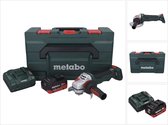 Metabo WPBA 18 LTX BL 15-125 Quick DS accu haakse slijper 18 V 125 mm borstelloos + 1x accu 10.0 Ah + lader + metaBOX