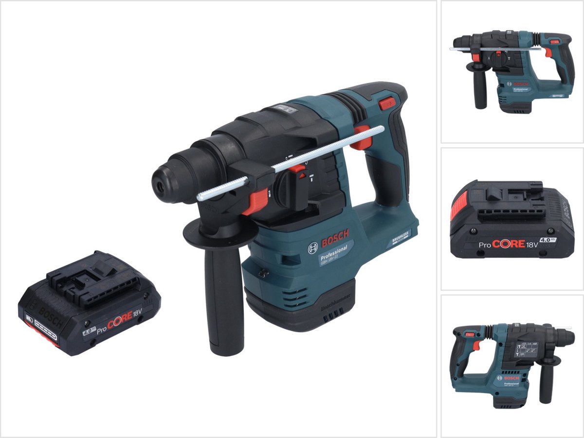 Bosch GBH 18V-22 Professional accuboormachine 18 V 1,9 J SDS Plus Brushless + 1x ProCORE accu 4,0 Ah - zonder oplader