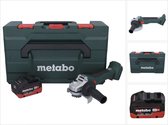 Metabo W 18 L BL 9-125 Snoerloze haakse slijper 18 V 125 mm borstelloos + 1x accu 10.0 Ah + metaBOX - zonder lader