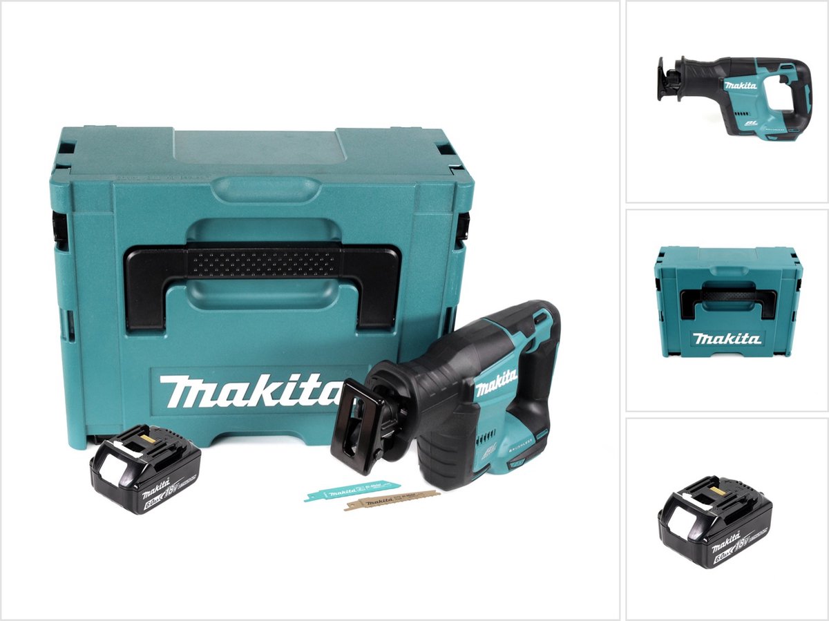 Makita DJR 188 G1J Accu Reciprozaag 18 V Borstelloze Reciprozaag in Makpac + 1x 6.0 Ah accu - zonder oplader