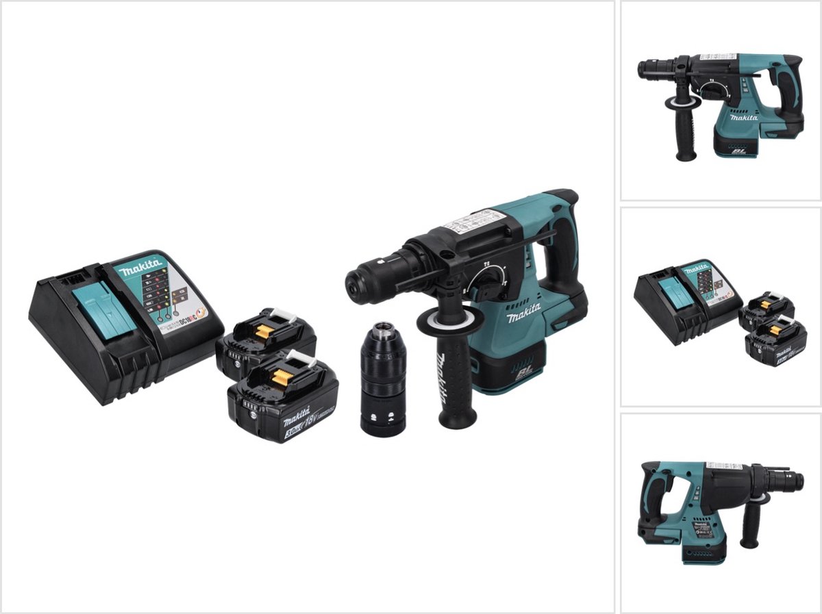 Makita DHR 243 RF accuboormachine 18 V SDS plus Brushless + 2x accu 3,0 Ah + oplader