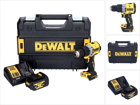 DeWalt DCD 805 M1T accu-klopboormachine 18 V 90 Nm borstelloos + 1x accu 4,0 Ah + oplader + TSTAK
