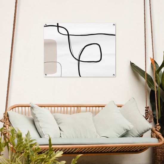 Tableau jardin Abstrait - Pastel - Minimalisme - 80x60 cm - Affiche jardin - Toile jardin - Affiche extérieur