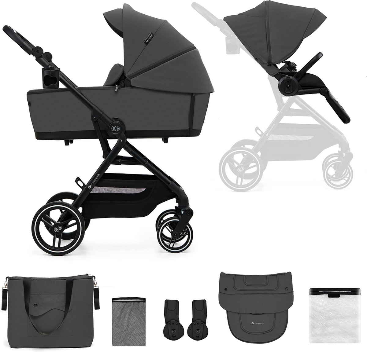 Kinderkraft Moonlight YOXI 2in1 kinderwagen Grijs
