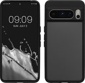 kwmobile Google Pixel 8 Pro Bumper case - Coque arrière en plastique avec bumper en silicone TPU noir / transparent mat
