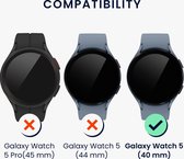 kwmobile Beschermende Ring geschikt voor Samsung Galaxy Watch 5 (40mm) Fitness Tracker - Bezel Ring voor smartwatch - Beschermring voor smartwatch in zwart / zilver.