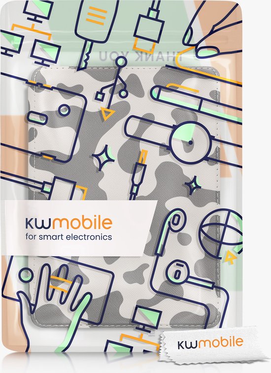 kwmobile e-reader hoesje geschikt voor Amazon Kindle Paperwhite 11. Generation 2021 hoes - E reader flip case met magnetische sluiting - Ereader cover - Koeien Patroon design in zwart / wit van kwmobile — afbeelding 5