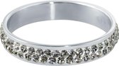 Quiges Stapelring Ring - Vulring Wit Zirkonia - Dames - RVS zilverkleurig - Maat 20 - Hoogte 4mm
