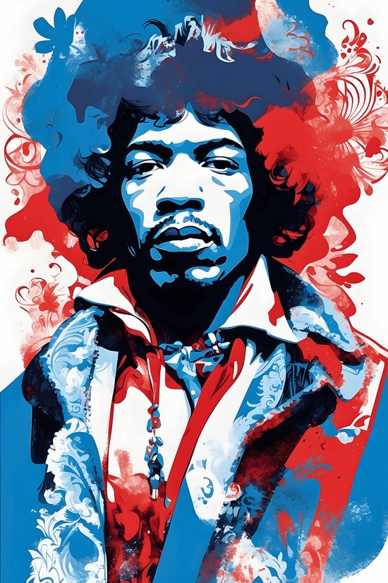 Jimi Hendrix Poster | Poster Muziek | Club 27 Poster | 61x91cm | Aesthetic Poster | Wanddecoratie | Moderne Kunst | Muurposter | MT | Aesthetic room decor | Geschikt om in te lijsten