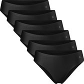 DANISH ENDURANCE Naadloze Bikini Slips voor Dames- Sporten & Iedere dag- 6-pack- Zwart- XL