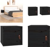 vidaXL Wandkasten 2 st 31-5x30x30 cm massief grenenhout zwart - Wandkast - Wandkasten - Hangkast - Hangende Kast