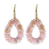 Lajetti - Drop Earring Rose - Boucles d'oreilles pour femme - Boucles d'oreilles pendantes avec perles de verre