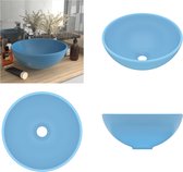 vidaXL Wastafel rond 32-5x14 cm keramiek mat lichtblauw - Luxe Wasbak - Luxe Wasbakken - Keramische Wastafel - Keramische Wastafels