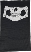 Haarband Multifunctioneel Schedel Print Wit Zwart Hoofdband Skull Skelet Doodshoofd 3-in-1