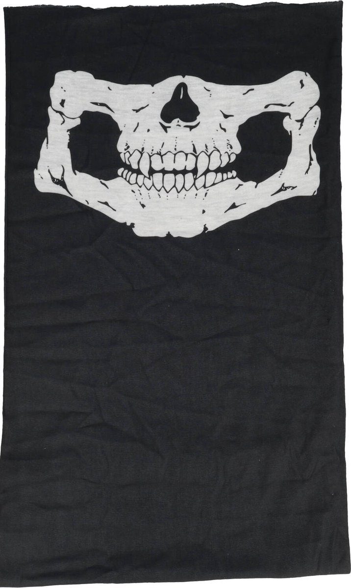 Haarband Multifunctioneel Schedel Print Wit Zwart Hoofdband Skull Skelet Doodshoofd 3-in-1