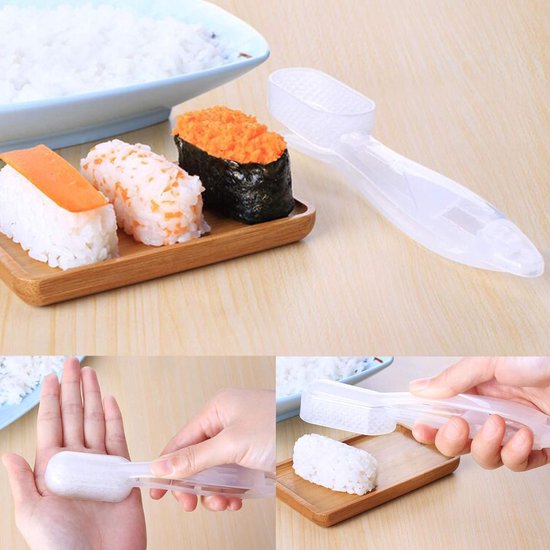 EGNMCR Cook Japan Nigiri Sushi Rice Ball 5 Rolls Maker Non Stick Press Bento Tool Cook Japan Nigiri Sushi Rice Ball 5 Rolls Sushi Mold