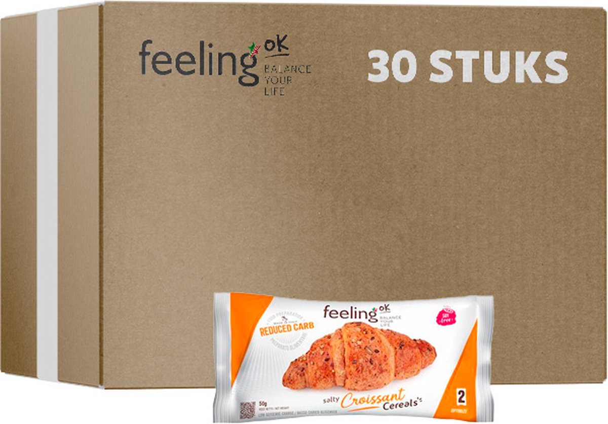Feeling OK | Salty Croissant Cereals | 30 Stuks | 20 x 50g