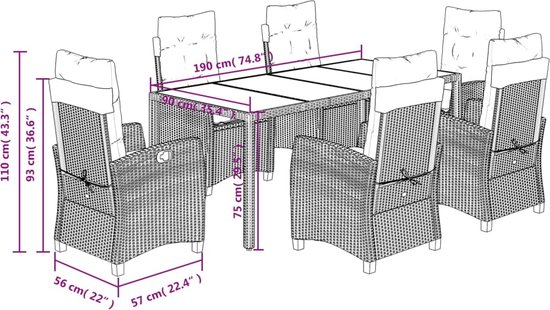 vidaXL-7-delige-Tuinset-met-kussens-poly-rattan-zwart