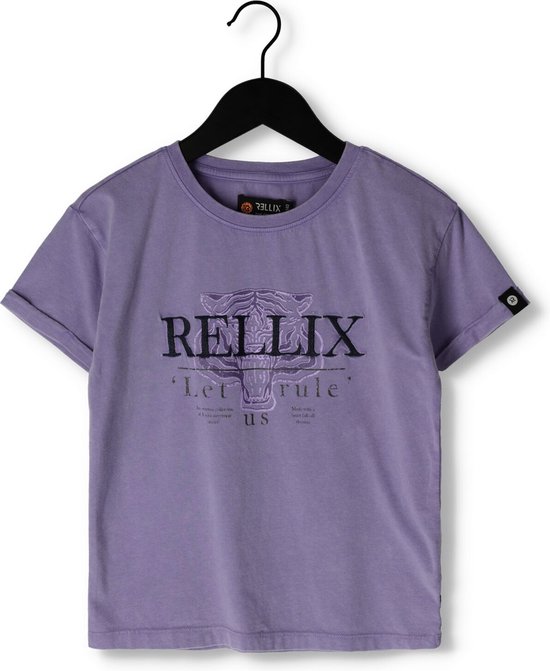 Rellix T-shirt Tiger Rellix Tops & T-shirts Meisjes - Shirt - Lila - Maat 152