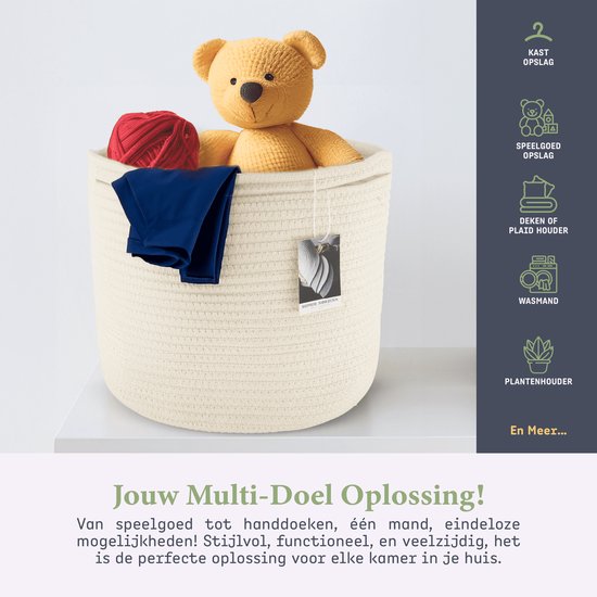 Bestseller #1 Basket by Sophie Paniers à linge - Panier de Rangement Goteborg ( Wit Petit) - Panier à Linge - Paniers à Linge - Sac à Linge - 22 L