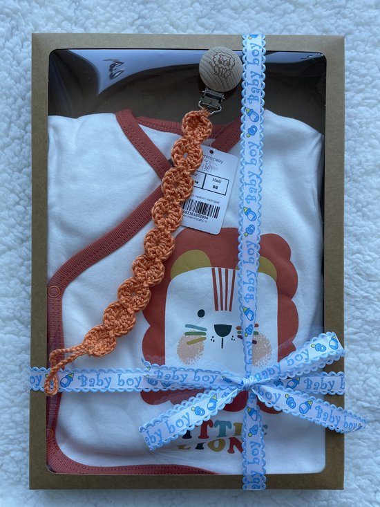 Fopspeenkoord cadeau - Little Lion 5-delige baby newborn kleding set jongens - Newborn kleding - Babykleding - Babyshower cadeau - Kraamcadeau
