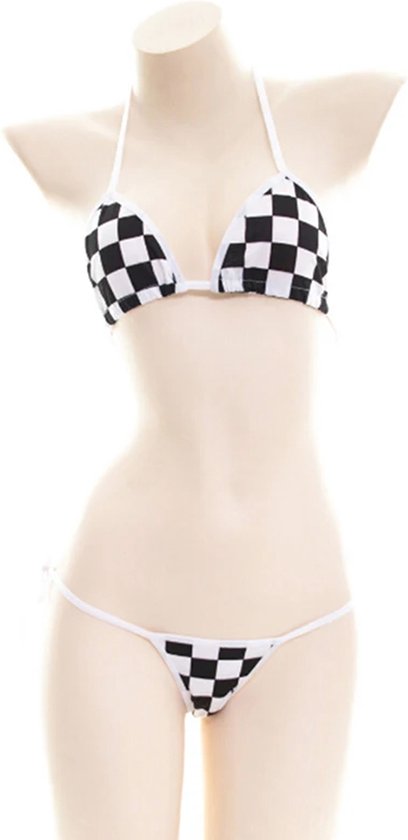 Checkered Flag Lingerie - Course - Pits - Circuit - Racing - Moto - Voiture - Bikini - Slips - BH gorge - Soutien-gorge