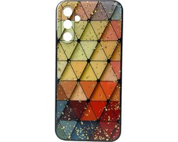 Silicone Hoesje Print - Backcover - Geschikt voor Samsung Galaxy A14 4G & 5G - Marmer Triangle