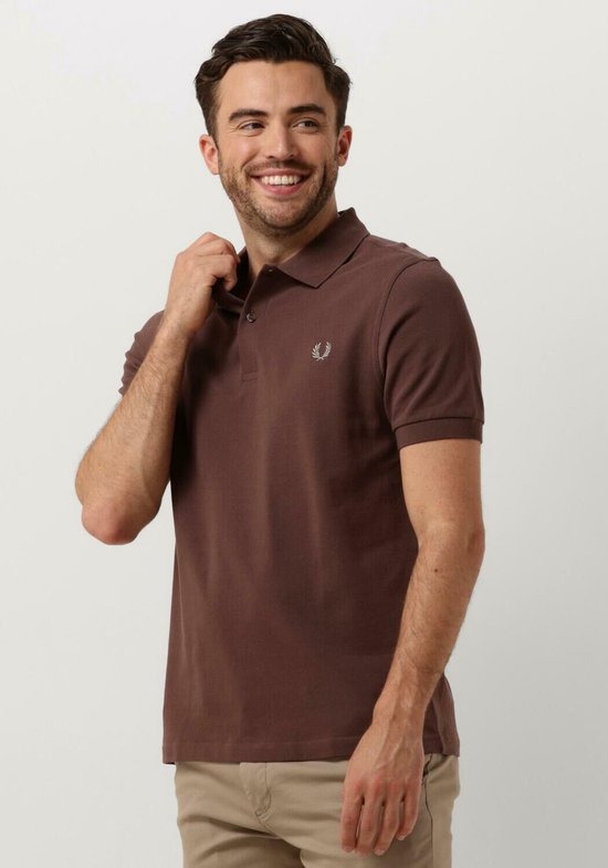 Fred Perry The Plain Fred Perry Shirt Polo's & T-shirts Heren - Polo shirt - Brique - Maat XL