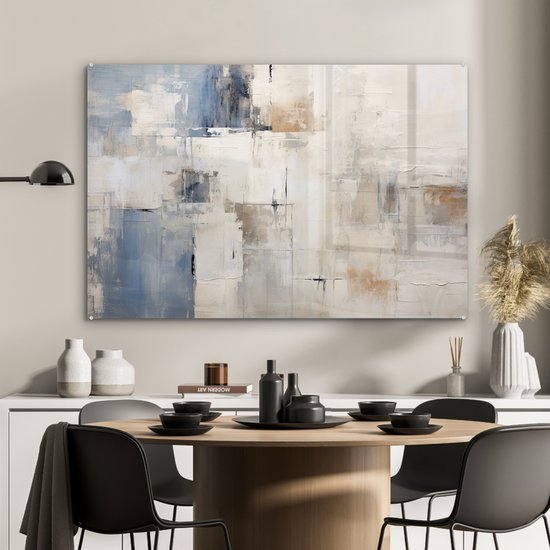 MuchoWow® Peinture sur verre 90x60 cm - Peinture sur verre acrylique - Aquarelle - Abstrait - Art - Photo sur verre - Décoration murale salon - Décoration murale chambre - Peintures