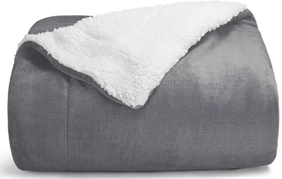 Couverture polaire - Couvertures - Couverture moelleuse pour lit et canapé - Gris argenté - 130 x 150 cm
