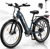 Bol.com Hitway Elektrische Fiets BK16 - Trendy 26*3.0 Inch City Commuter EBike met Afneembare 48V 18Ah Lithium Batterij - Mounta... aanbieding