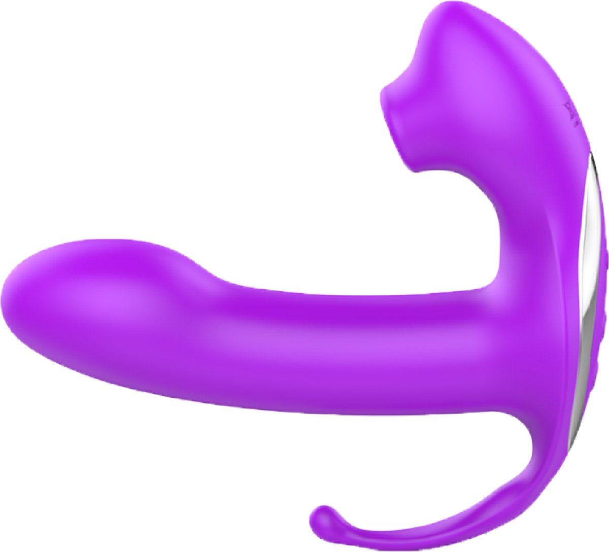 Goedkoopste Cupitoys® Luchtdruk vibrator met dildo en butt plug - 3 in 1 - 14,3cm - Paars - 24 standen standen - Vibrators voor vrouwen en mannen - Sex toys voor vrouwen en mannen