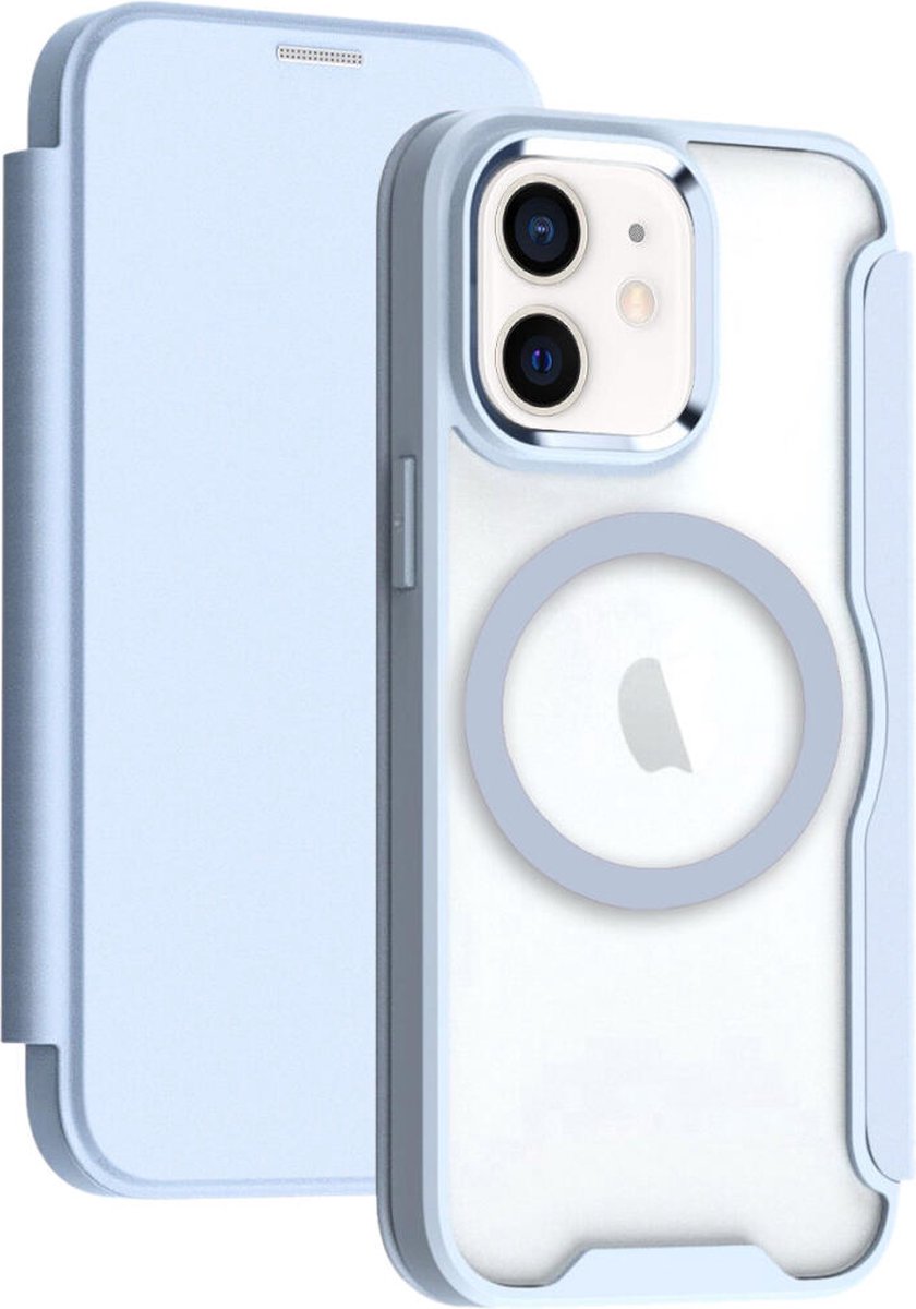 Portemonnee Hoesje Geschikt voor Apple iPhone 11 | Compatibel met MagSafe | Wallet Book Case met Magneet | Beschermhoes met Pasjeshouder | Blauw