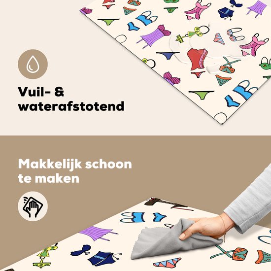 KitchenYeah® Inductie beschermer 76x51.5 cm - Lingerie - Ondergoed - Patroon - Kookplaataccessoires - Afdekplaat voor kookplaat - Inductiebeschermer - Inductiemat - Inductieplaat mat