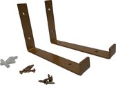 Hoexs - Plankdragers Voor Plank 20cm - Industrieel - Inclusief pluggen en schroeven - Goud - Metaal - Industriële Wandplank