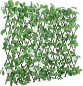vidaXL - Kunstplant - klimop - op - latwerk - uittrekbaar - 186x30 - cm - groen