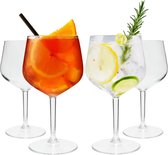 Gin Tonic Glazen Kunststof, 4 Stuks, 75 cl, Ballonglazen, Cocktailglazen, Vaatwasmachinebestendig, Onbreekbaar, BPA-vrij, voor Cocktails