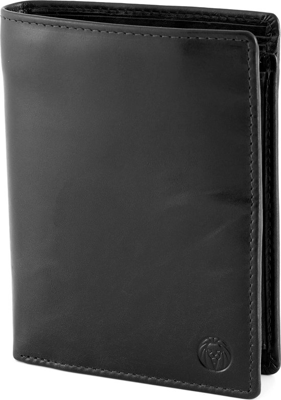 Grand portefeuille en cuir noir Jasper