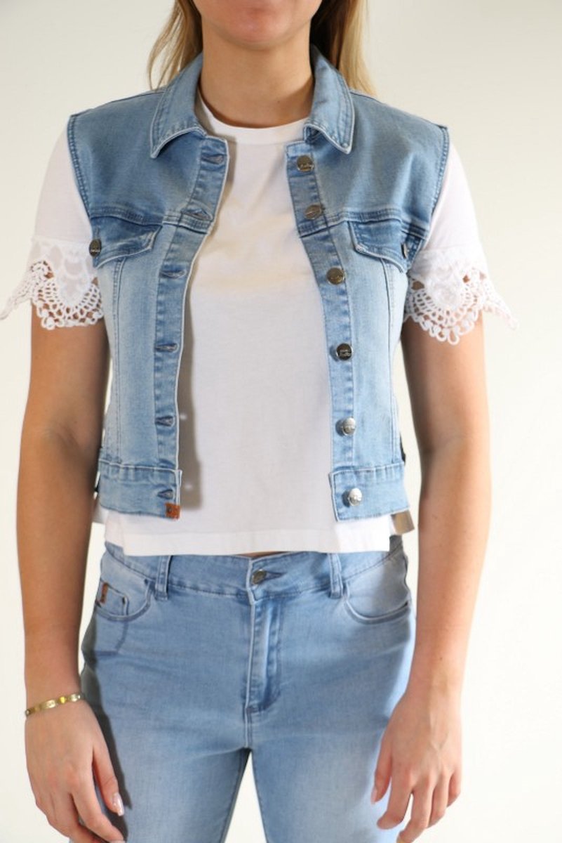 New Star dames gilet - spijker gilet - mouwloos - bleached - maat L