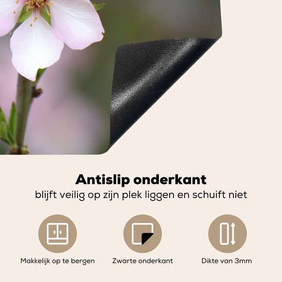 KitchenYeah® Inductie beschermer 58.3x51.3 cm - Bloem van de amandel - Kookplaataccessoires - Afdekplaat voor kookplaat - Inductiebeschermer - Inductiemat - Inductieplaat mat